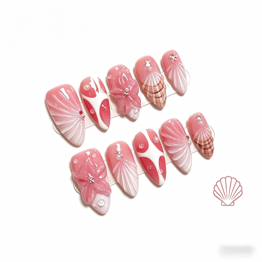 Kentrim Tropical Shell Press On Nails - 10 Pieces (Single Size)