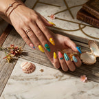 Kentrim Tropical Summer Medium Almond Press On Nails- 10 Pieces (Single Size)