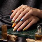 Kentrim Floral Medium Almond Press On Nails - 10 Pieces (Single Size)