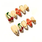 Kentrim Cherry & Zebra Medium Almond Press On Nails - 10 Pieces (Single Size)