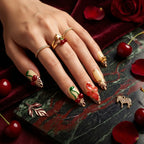 Kentrim Cherry & Zebra Medium Almond Press On Nails - 10 Pieces (Single Size)