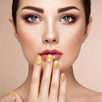 Kentrim Fresh Yellow Polka Dot Cat Eye Short Square Press On Nails - 10 Pieces (Single Size)