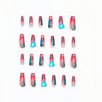 Kentrim Jelly Glue Pink Kentrim Y2K Pink Gradient Animal Print Press On Nails - 30 Pieces (15 Sizes)