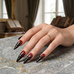 Kentrim Jelly Glue Black Kentrim Vampire Red to Black Gradient Stiletto Press On Nails - 24 Pieces (12 Sizes)