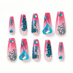 Kentrim Jelly Glue Pink Kentrim Y2K Pink Gradient Animal Print Press On Nails - 30 Pieces (15 Sizes)