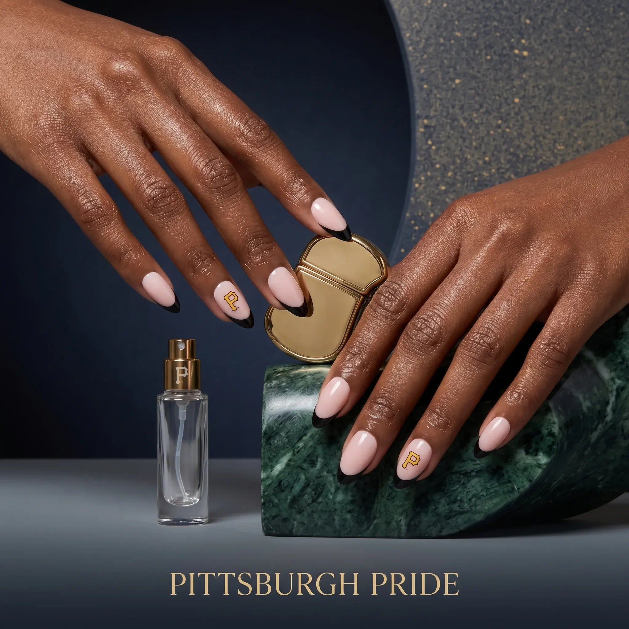 Press on Nails Kentrim Sports Team Logo Almond Press On Nails - 30 Pieces (15 Sizes)
