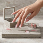 Kentrim Jelly Glue Pink Kentrim Pink Gradient Bow Press On Nails - 30 Pieces (15 Sizes)