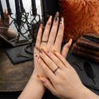 Kentrim Jelly Glue Yellow Kentrim Vintage Halloween Scarecrow Long Coffin Press On Nails - 24 Pieces (12 Sizes)