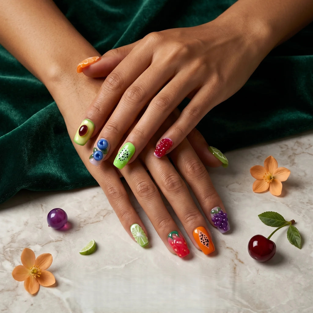 Kentrim Fruit Fiesta Press On Nails- 10 Pieces (Single Size)