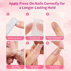Kentrim Red Ombre Floral Almond Press On Nails-24 Pieces (12 Sizes)