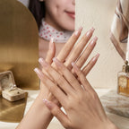 Kentrim Jelly Glue Pink Kentrim Red Polka Dot French Tip Press On Nails - 30 Pieces (15 Sizes)