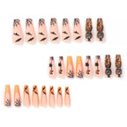 Kentrim Jelly Glue Yellow Kentrim Vintage Halloween Scarecrow Long Coffin Press On Nails - 24 Pieces (12 Sizes)
