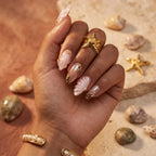 Kentrim Jelly Glue Gold Kentrim Gold Accent Almond Press On Nails - 24 Pieces (12 Sizes)