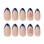 Kentrim Jelly Glue Dark blue Kentrim Team French Tip Press On Nails - 30 Pieces (15 Sizes)