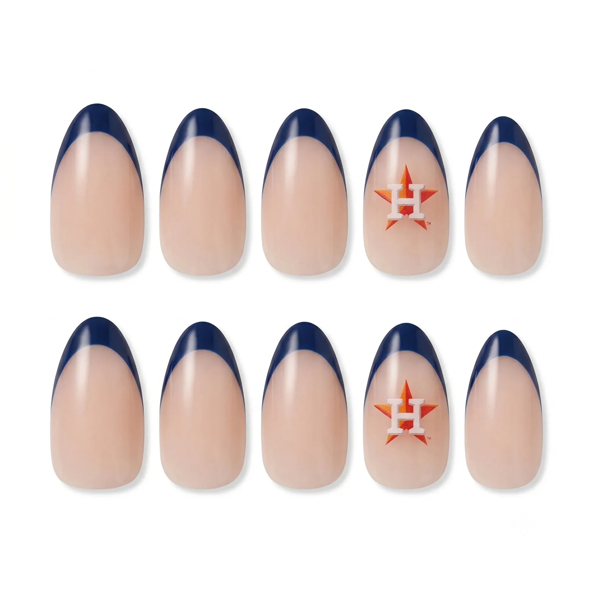 Kentrim Jelly Glue Dark blue Kentrim Team French Tip Press On Nails - 30 Pieces (15 Sizes)