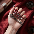 Kentrim Jelly Glue Red Kentrim Gothic Red Gem Press On Nails - 30 Pieces (15 Sizes)