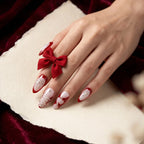 Kentrim Red Corset Long Almond Press On Nails - 10 Pieces (Single Size)