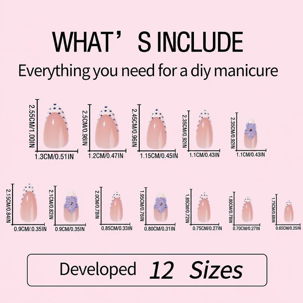 Kentrim Jelly Glue Red Kentrim Red Ombre Floral Almond Press On Nails - 24 Pieces (12 Sizes)