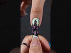 Kentrim Pastel Ghost Haunted House Long Coffin Press On Nails - 24 Pieces (12 Sizes)